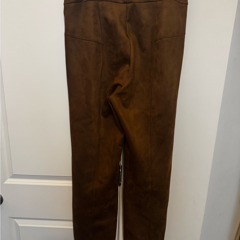 Marc New York Faux Suede Brown Straight Leg Women's Pants - Picture 4 of 4